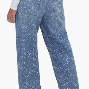 Good American High Rise Denim Jeans with Stud Accents